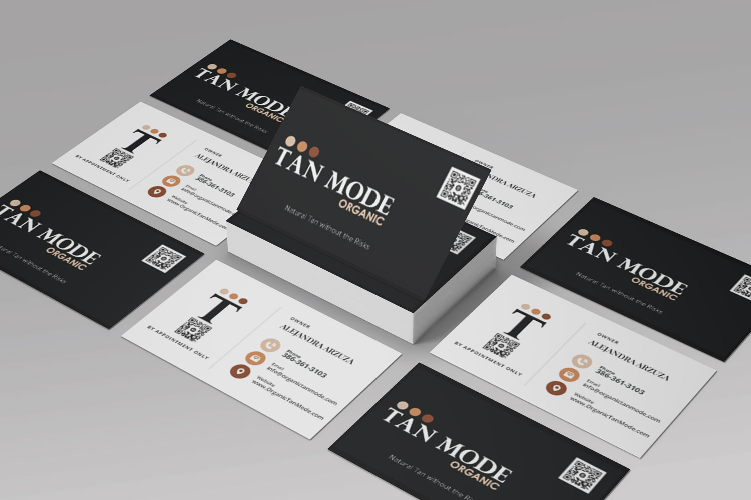 Tan mode business cards